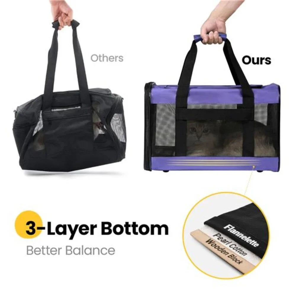 Cat Carrier,Foldable Soft-Sided Large Cat Carrier,Airline Approved Cat Medium